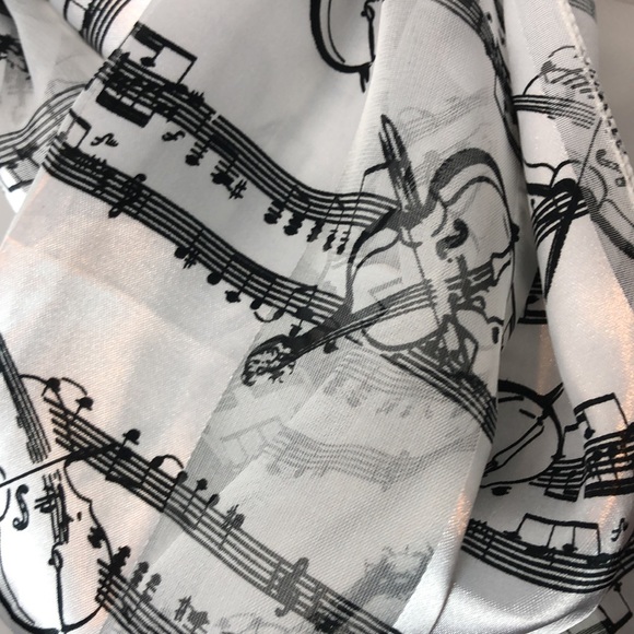 VTG Musical Theme Rectangular Scarf Polyester - Picture 5 of 9